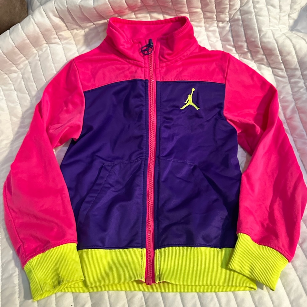 Jordan windbreaker. Little girls. Pink, purple, yellow. Size. Small